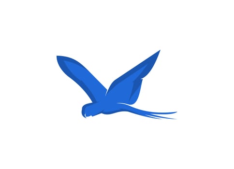 Awesome Flying Blue Bird Animal Outline Logo Design Silhoutte vector
