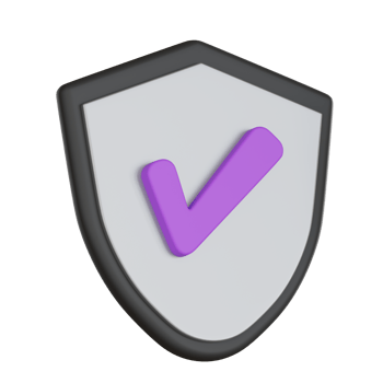 check mark on shield symbol User Interface 3D icon png