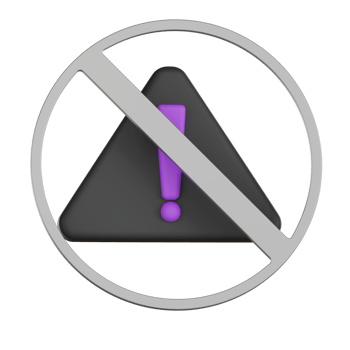 No warning sign with exclamation User Interface 3D icon png