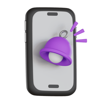 Notification bell alert phone icon User Interface 3D icon png