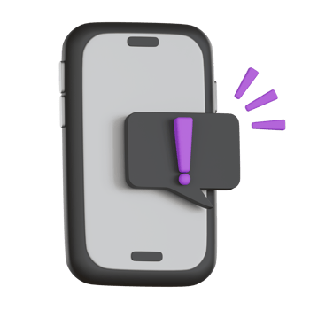 Smartphone alert notification with User Interface 3D icon png