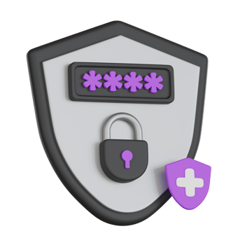 Password protection shield with lock User Interface 3D icon png