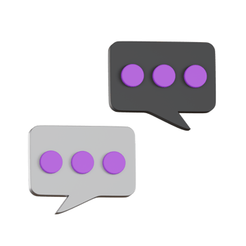 Chat bubble icon with dots and black User Interface 3D icon png