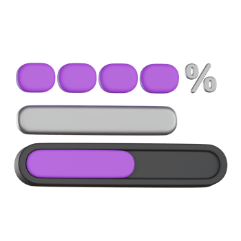 progress bar with percentage sign User Interface 3D icon png