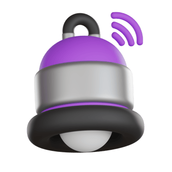notification bell with wireless User Interface 3D icon png