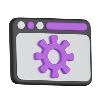 Website settings icon with gear User Interface 3D icon png