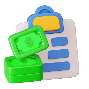 3D Render Icon Finance and Invoices png