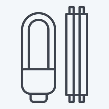 Icon Bulb Waste. related to Recycling symbol. line style. design editable vector