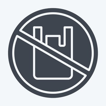 Icon No Plastic. related to Recycling symbol. glyph style. design editable vector