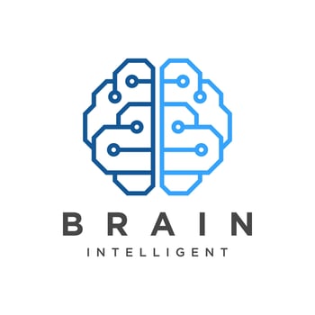 Geometric Brain Tech Logo vector
