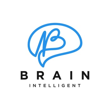 initial B brain logo inspiration vector