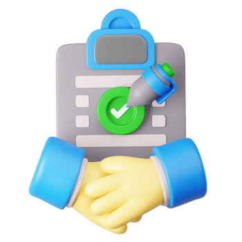 3D Render 3D Illustration, icon Agreement and Onboarding png