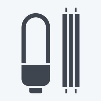 Icon Bulb Waste. related to Recycling symbol. glyph style. design editable vector