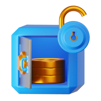 3D Render 3D Illustration, icon Safe with gold coin png