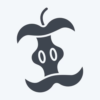 Icon Apple Core. related to Recycling symbol. glyph style. design editable vector