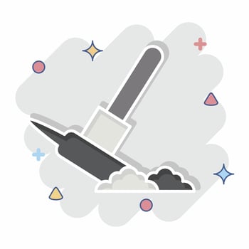 Icon Hoe. related to Prehistoric symbol. comic style. design editable vector