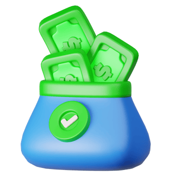 3D Render Money Bag Icon png