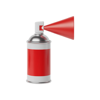 Red spray can with a horn png