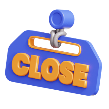 3D Render close sign png