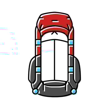 straps hiking backpack color icon emblem vector