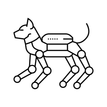 companion pet robot social robotics line icon indicator vector
