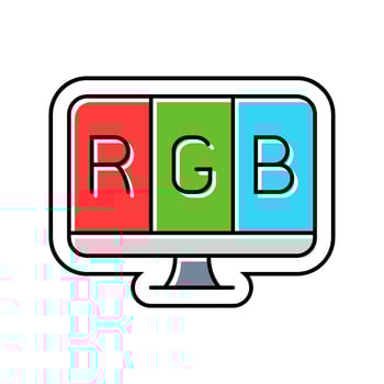 led display color icon element vector