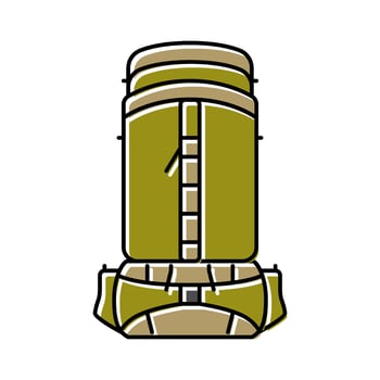 waterproof hiking backpack color icon emblem vector