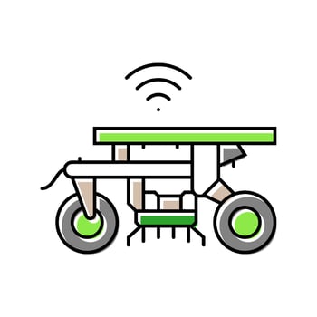 farm robot agri tech color icon figure vector