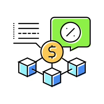 gas fee decentralized application color icon sign vector