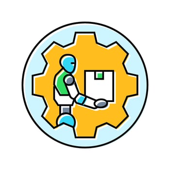 automation robot deep learning color icon object vector