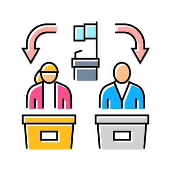 gender parity politics color icon thing vector