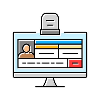 digital death record screen mortality color icon element vector