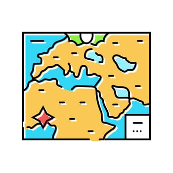 old world maps geographical discoveries color icon piece vector