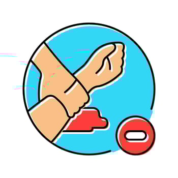 apply pressure to stop bleeding color icon unit vector