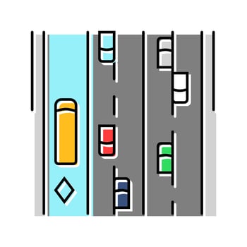 hov lane highway road color icon figure vector