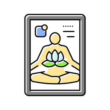 meditation app smart home color icon figure vector