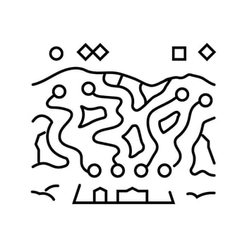 slope map mountain skiing line icon mark vector