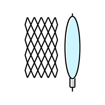 coronary stent cardiology color icon entry vector