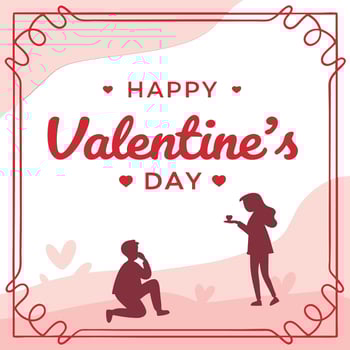 Couple celebrating valentine s day with a romantic proposal vector
