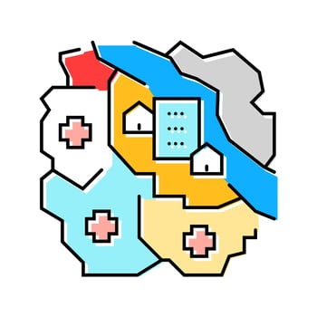 public health campaign growing region color icon piece vector