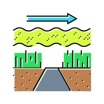pesticide drift color icon item vector