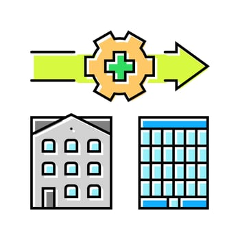 gentrification urbanization color icon mark vector