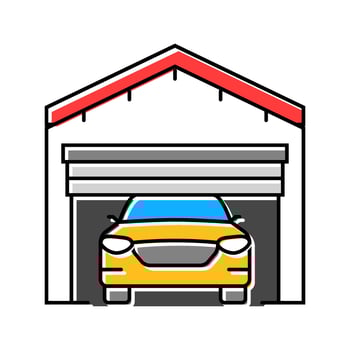 car inside garage color icon thing vector
