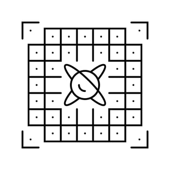 chip entangled qubits quantum computer line icon entry vector