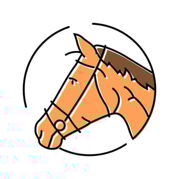 bridle horse breeding color icon detail vector