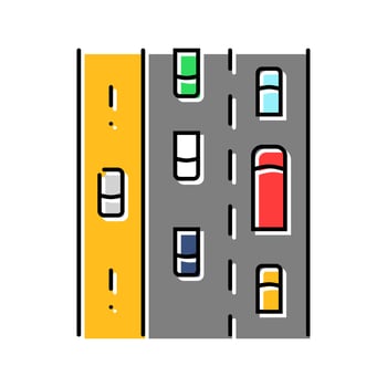emergency lane highway road color icon item vector