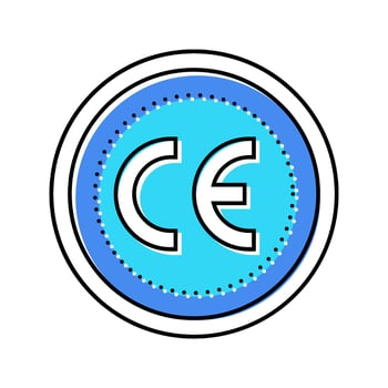 ce certified color icon figure vector