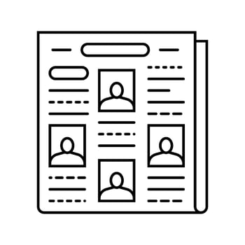 obituary newspaper mortality line icon article vector