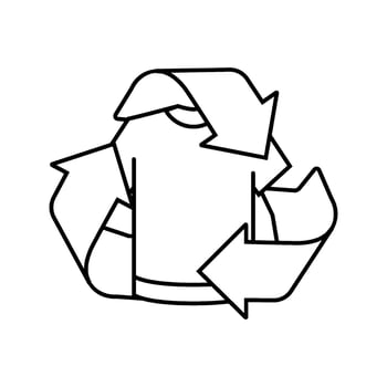 recycle clothing thrift driven fashion line icon component vector