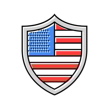 patriotic shield uncle sam color icon item vector